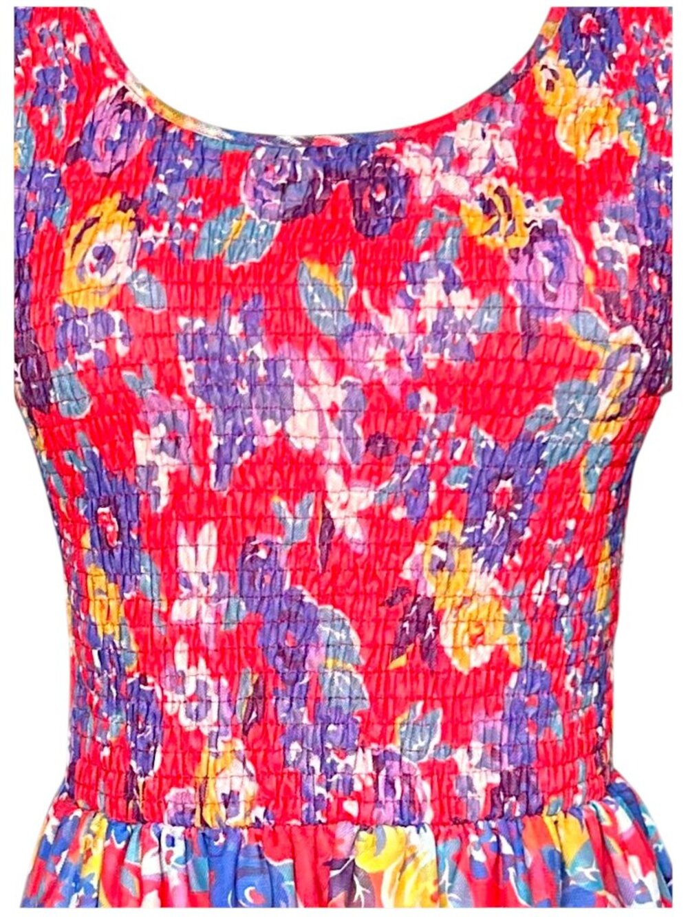 Anthropologie Maeve Ashton Smocked Peplum Top Red Floral Size S - Picture 5 of 10